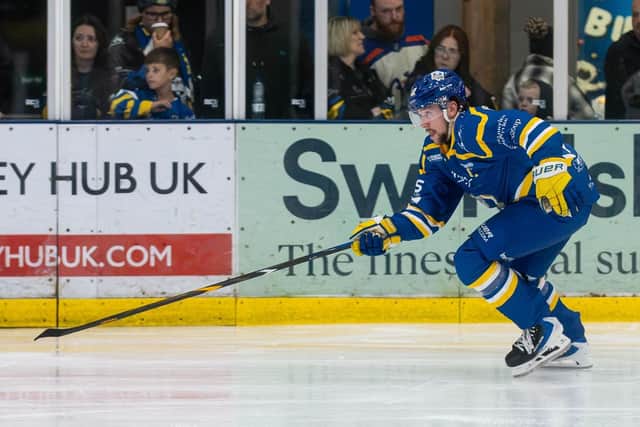 LEADING MAN: Kieran Brown enjoyed a three-point night in Basingstoke - scoring twice in Leeds Knights' 5-3 win. Picture: Charlotte Clarke/Knights Media.
