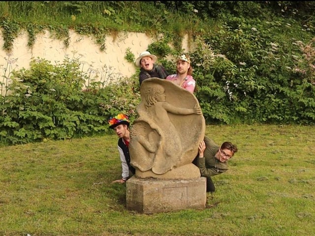 A still from the film featuring the primary cast. From left to right Aidan Mitchell, Leon Cole, Thomas Dawes and Harry Lee