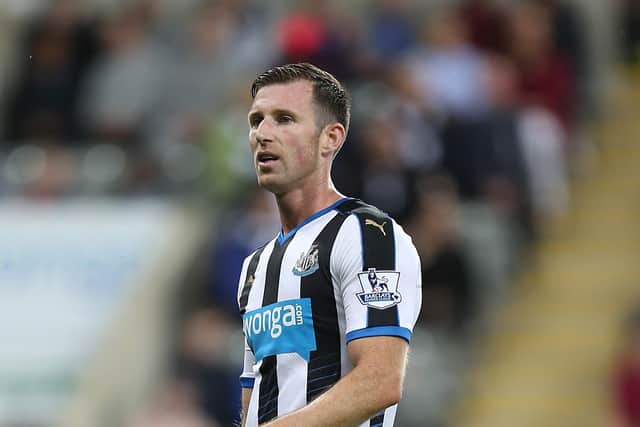 NEWCASTLE UPON TYNE, ENGLAND - AUGUST 25:  Mike Williamson of Newcastle United in action during the Capital One Cup Second Round between Newcastle United and Northampton Town at St James' Park on August 25, 2015 in Newcastle upon Tyne, England.  (Photo by Pete Norton/Getty Images)