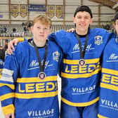 PLANNING AHEAD: Leeds Knights' forwards Daragh Spawforth (left), Edgars Vengis (centre) and Danny Harrison. Picture submitted.