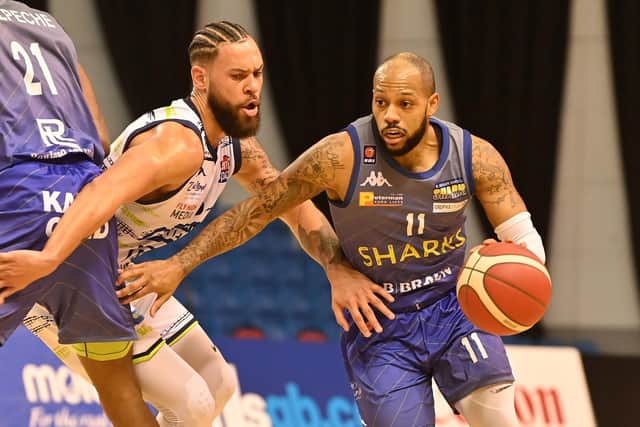 Rodney Glasgow Jnr in action against Cheshire Phoenix. (Picture: Bruce Rollinson)