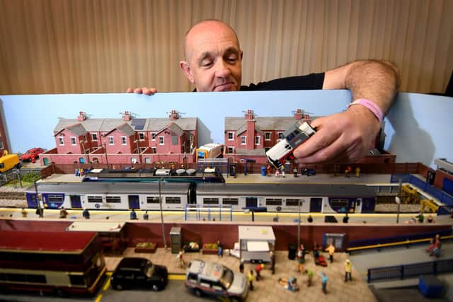 The Yorkshire Wolds Model railway show at the Driffield Showground. Shaun Taylor from Howden with his set West Street Station...Picture taken by Yorkshire Post Photographer Simon Hulme.
