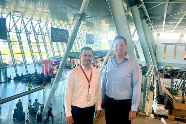 Tees Valley Mayor Ben Houchen at Tirana International Airport during a trade visit in June 2022.
