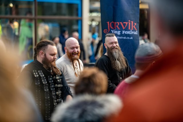 Competitors taking part in the men's 'Best Beard' competition.