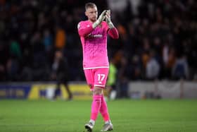 GREAT DEBUT: Hull City goalkeeper Ryan Allsop applauds the fans at full-time