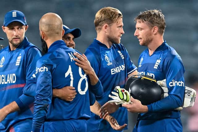 England ended a run of five straight defeats at the World Cup with a comfortable victory against the Dutch. Photo by Punit Paranjpe/AFP via Getty Images.