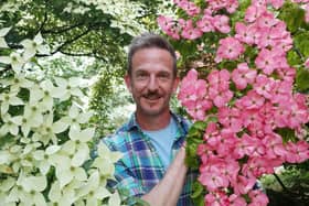 Nick Bailey at Newby Hall during filming for Gardeners' World. (Pic credit: BBC)