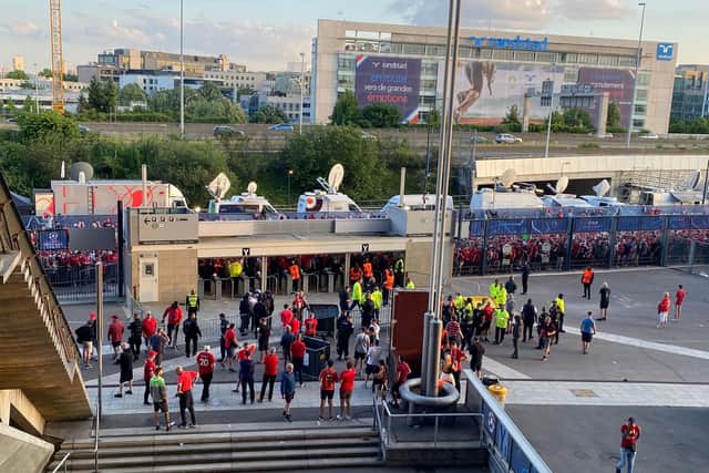 Queues outside the Stade de France prior to kick off of the Champions League Final