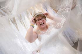 Molly Fuchs thrilled with her experience at Cinderella's Wedding Dress Shop in Skipton. (Pic credit: Tony Johnson)