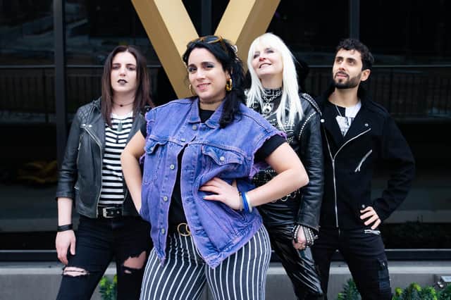 Jackie Chambers, second from right, with Syteria. Picture: Adam Kennedy