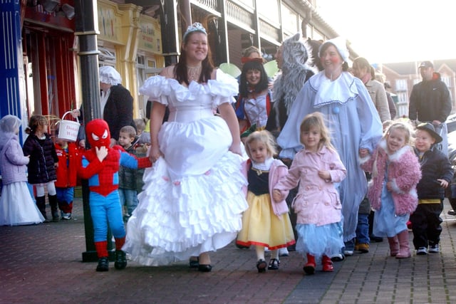 Staff and children from the Little People Day Nursery during their sponsored walk in aid of Children In Need in 2013.
