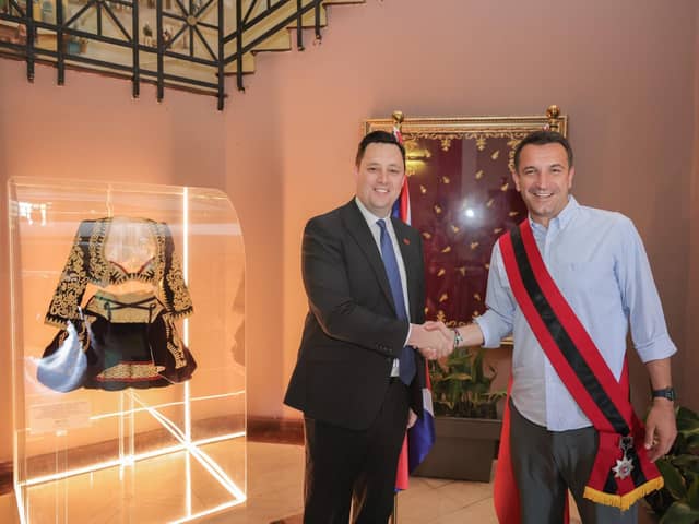 Tees Valley mayor Ben Houchen meets mayor of Tirana, Erion Veliaj, in June 2022.