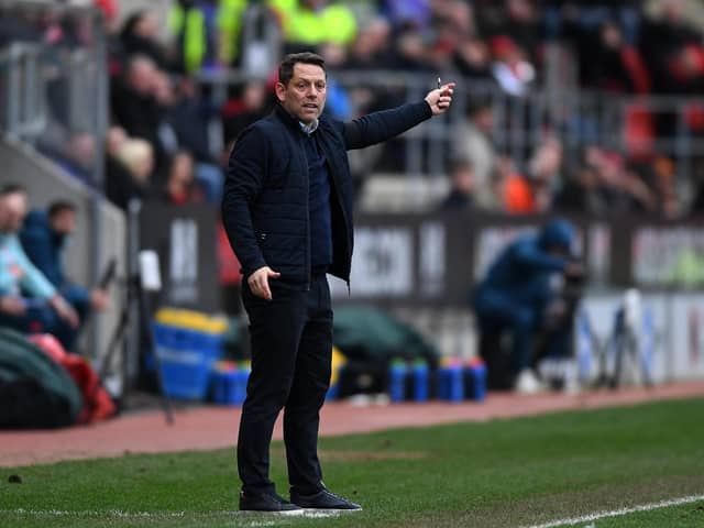 Rotherham United head coach Leam Richardson, on the touchline in the recent Championship game with Huddersfield Town. Picture: Jonathan Gawthorpe.