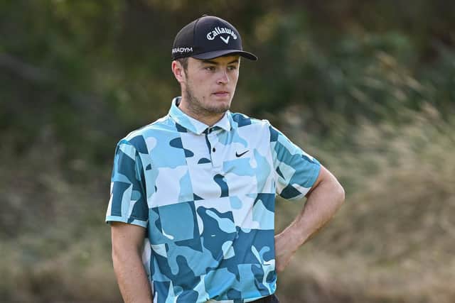 Joshua Berry of England (amateur) looks before plays his second shot on the 10th hole during Day Three of the final stage of the DP World Tour's Qualifying School on the Hills Course at Infinitum Golf on November 12, 2023 in Tarragona, Spain. (Picture: Octavio Passos/Getty Images)