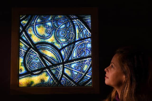 Glass Artist Juliet Forrest, Picture at her home at Walkley, Sheffield.  Picture by Simon Hulme