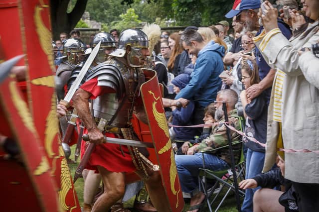 An action shot at the Eboracum Roman Festival. Credit: Gareth Buddo