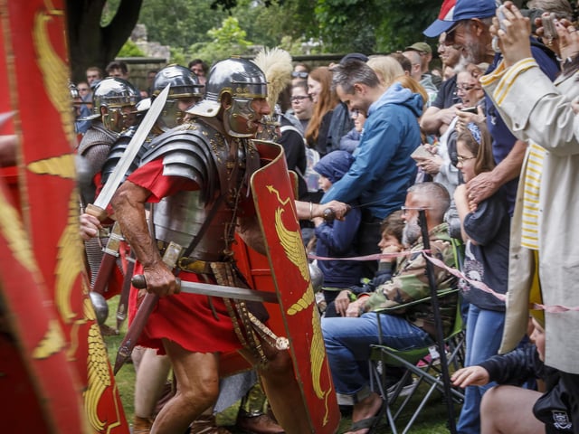 An action shot at the Eboracum Roman Festival. Credit: Gareth Buddo