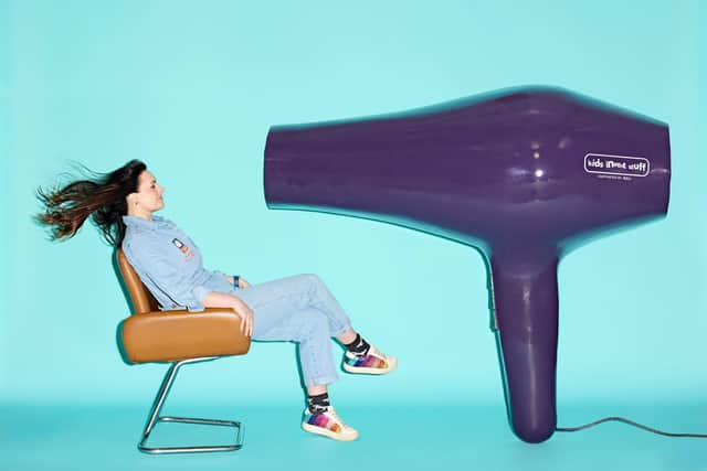 Ruth Amos, who runs Kids Invent Stuff, created the hair dryer from her workshop in Sheffield. Photo: Paul Michael Hughes/Guinness World Records