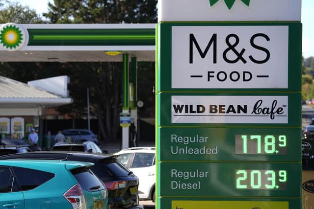 Fuel prices at a petrol station. PIC: Andrew Matthews/PA Wire