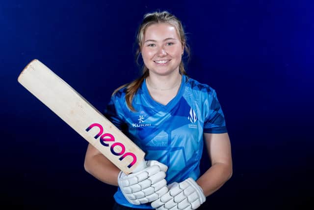 Going into bat: Grace Hall in her old Northern Diamonds uniform. Next season the rebranded Yorkshire women's team are out to prove a point.