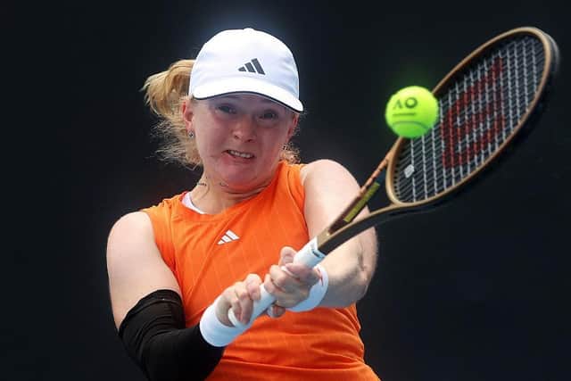 To Paris with love: Bradford’s Fran Jones in action against the Czech Republic’s Linda Noskova at this year’s Australian Open tournament in Melbourne. (Picture: Hamish BLAIR / TENNIS AUSTRALIA / AFP via Getty Images)