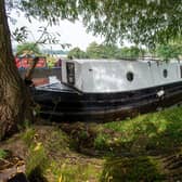 Haus moored up on the Leeds Liverpool canal