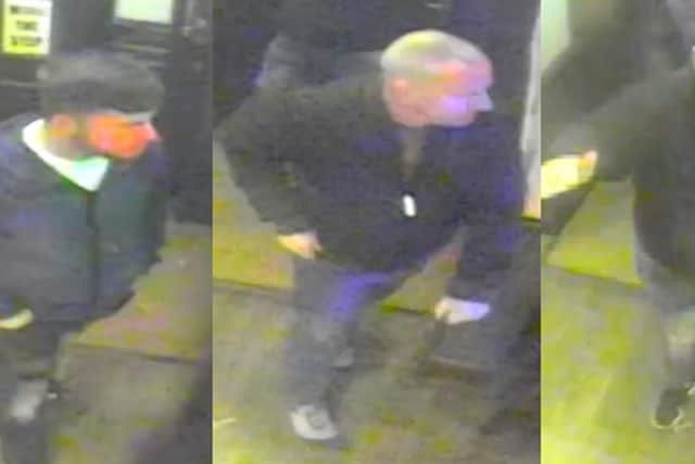 West Yorkshire Police have released these CCTV images of three men they want to speak to in connection with an attack in the King’s Arms pub in Horbury.