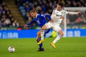BEST PERFORMER: Leeds United's Brendan Aaronson challenges Kiernan Dewsbury-Hall for the ball