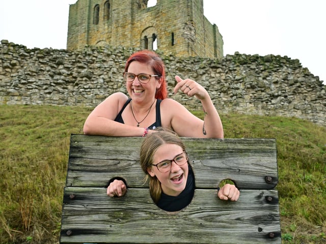 Being silly and enjoying summer at the historic landmark.