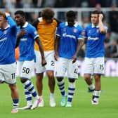 BEATEN: Hull City players led by Joe Gelhardt (left) at the final whistle at Newcastle United (Image: Ian MacNicol/Getty Images)