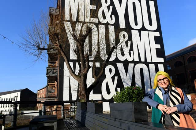Laura Wellington from 'In Good Company' recently unveiled a new mural from artist Anthony Burrill at The Calls, Leeds.