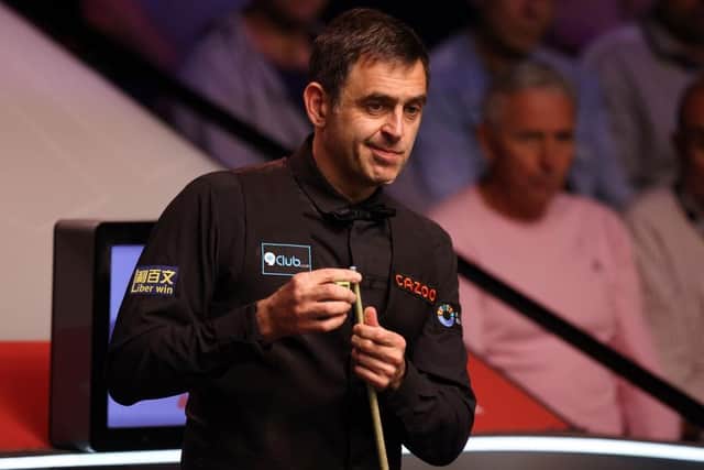 Ronnie O'Sullivan in action against Jackson Page at the Cazoo World Snooker Championship. (Photo by George Wood/Getty Images)