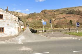 The junction of Warland Gate End, Walsden, with the main Rochdale Road