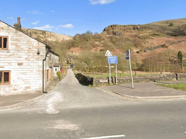 The junction of Warland Gate End, Walsden, with the main Rochdale Road