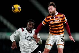Bradford City's Harry Chapman (right), pictured in action in the EFL Trophy tie at Derby County earlier this year. Picture: Nick Potts/PA Wire.