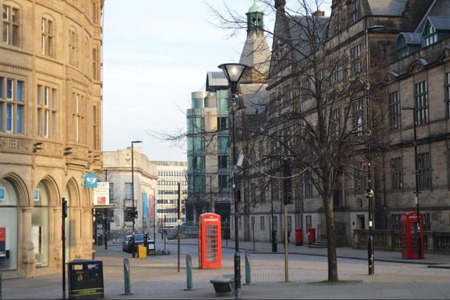 The area outside Sheffield Town Hall.