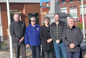 Pictured left to right: John Hughes, Vice Chair of Castleford Civic Society; Val Ely, Civic Pride lead of Castleford Civic Society; Kathryn Stainburn, Castleford Civic Society heritage Lead; Joseph Sunderland, of Unite the Union; Gary Day, chair of Castleford and District Naval Association.