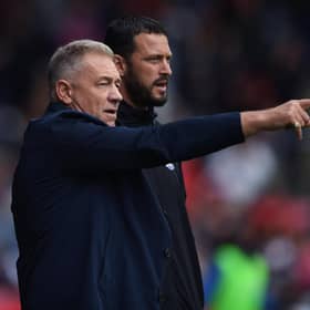 York City assistant Gary Elphick (foreground), pictured with manager Scott Lindsey. (Image: Jonathan Gawthorpe)