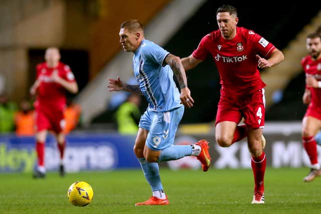 IN THE FRAME: Laon striker Martyn Waghorn is in line for a return to the Huddersfield Town line-up after being ineligible to play against parent club Coventry City last weekend Piucture: Barrington Coombs/PA.