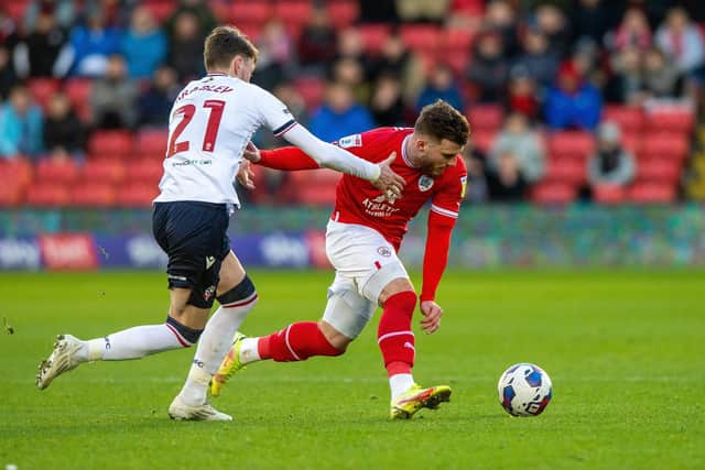Barnsley's Nicky Cadden, pictured in action in the home game with Bolton Wanderers in January. Picture: Bruce Rollinson