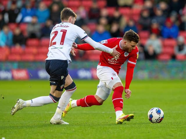 Barnsley's Nicky Cadden, pictured in action in the home game with Bolton Wanderers in January. Picture: Bruce Rollinson