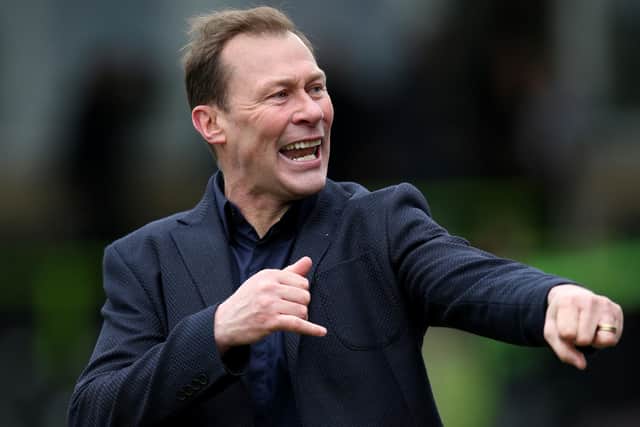 Forest Green Rovers manager Duncan Ferguson celebrates the win against SHeffield Wednesday (Picture: PA)
