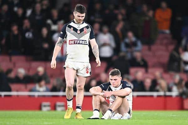 John Bateman and Jack Welsby reflect on England's semi-final defeat. (Picture by Will Palmer/SWpix.com)
