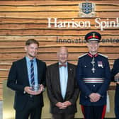 2023 King's Awards for International Trade and Innovation Presentation. Left ro right: Daniel Spinks, Peter Spinks, Lord Lieutenant Mr Ed Anderson and Simon Spinks. Photograph by Scott Merrylees Photography.