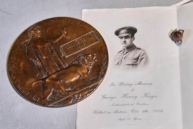Some of the 1st World War items belonging to Wendy Simms' Great Uncle George Henry Kaye. ©Tony Bartholomew/Turnstone Media&PR