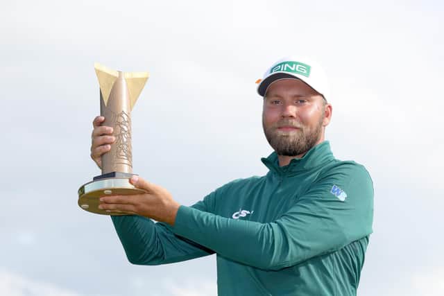 Breakthrough moment: Northallerton's Dan Brownwith the trophy after winning the ISPS Handa World Invitational in County Antrim (Picture: Andrew Redington/Getty Images)