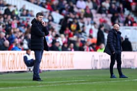 MIDDLESBROUGH, ENGLAND - FEBRUARY 24:  Michael Carrick, Manager of Middlesbrough, reacts during the Sky Bet Championship match between Middlesbrough and Plymouth Argyle at Riverside Stadium on February 24, 2024 in Middlesbrough, England. (Photo by George Wood/Getty Images)