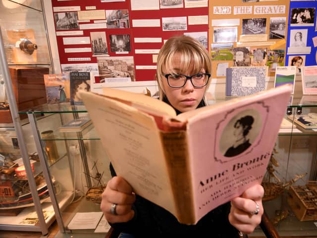 Lauren Bruce pictured at the Anne Bronte exhibition in Scarborough.