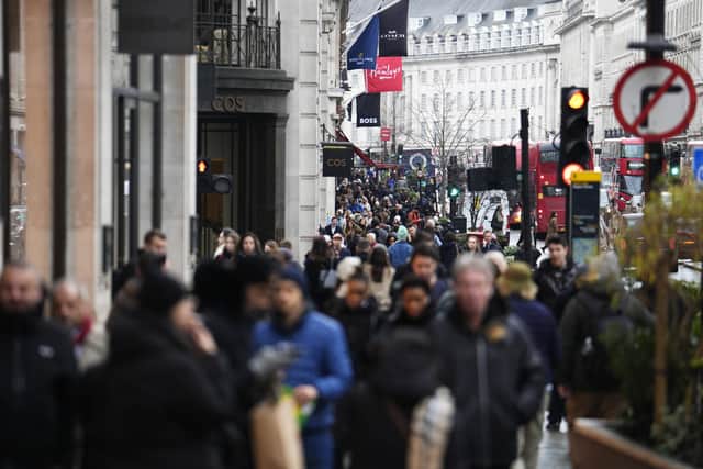 British shoppers are set to spend a record £93.76bn over the six-week Christmas period, according to a new study. (Photo by Jordan Pettitt/PA Wire)