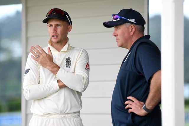 THAT WAS THEN: Chris Silverwood, pictured with England Test captain Joe Root on tour in New Zealand in November 2019, just over a month after he was appointed as England head coach. Picture: Gareth Copley/Getty Images